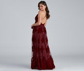Morgan Formal Flocked Velvet Dress